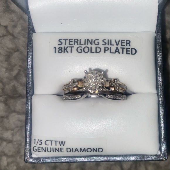 Forever Bride, Sterling Silver, 18KT Gold Plated, 1/5 CTTW Genuine Diamond - Picture 2 of 6
